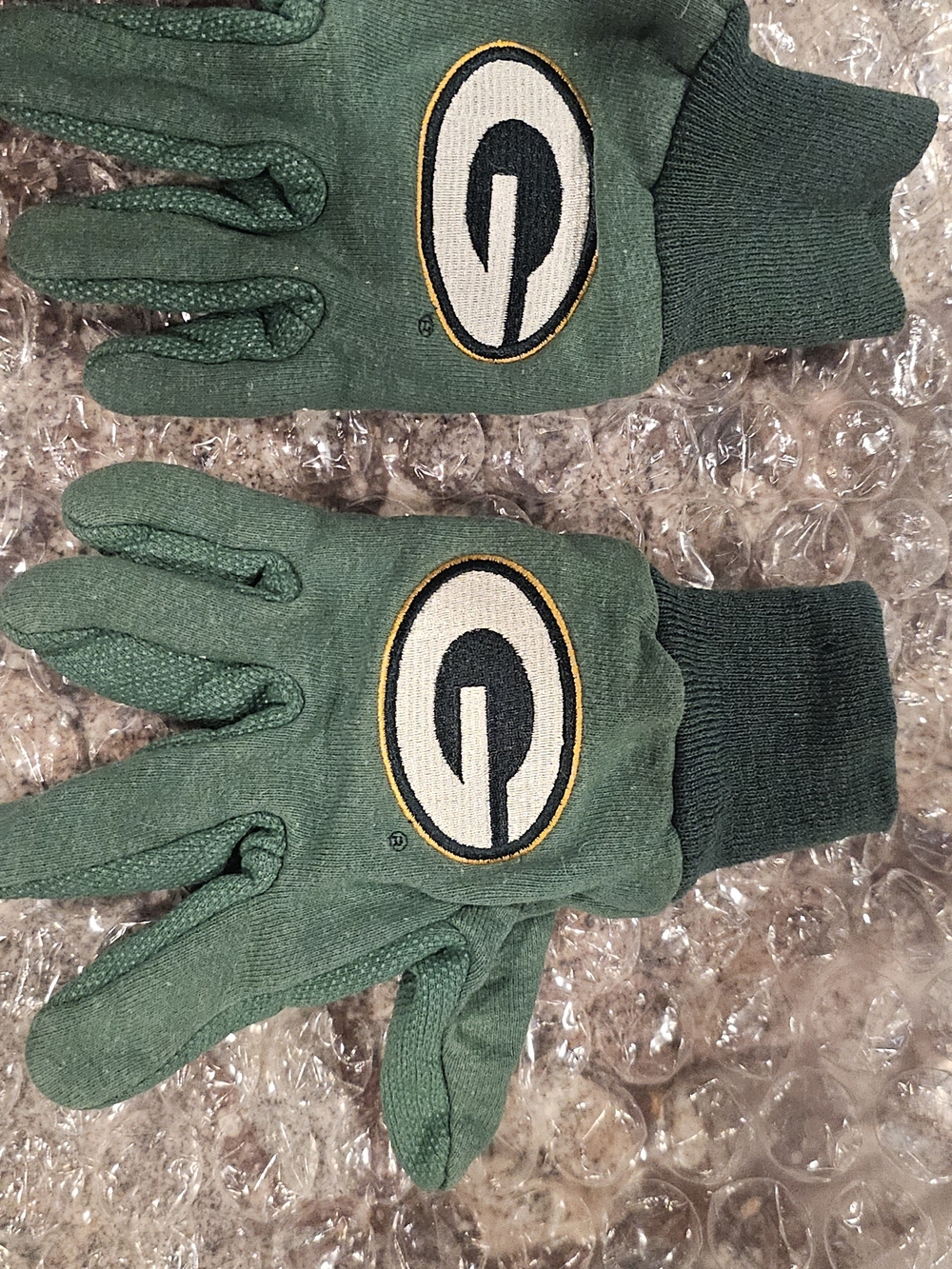 Green Team Logo Knit Gloves - Men Accessories